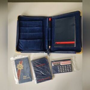 Vintage TWA Royal Ambassador Amenities Kit Luggage Tag Address Book Calculator